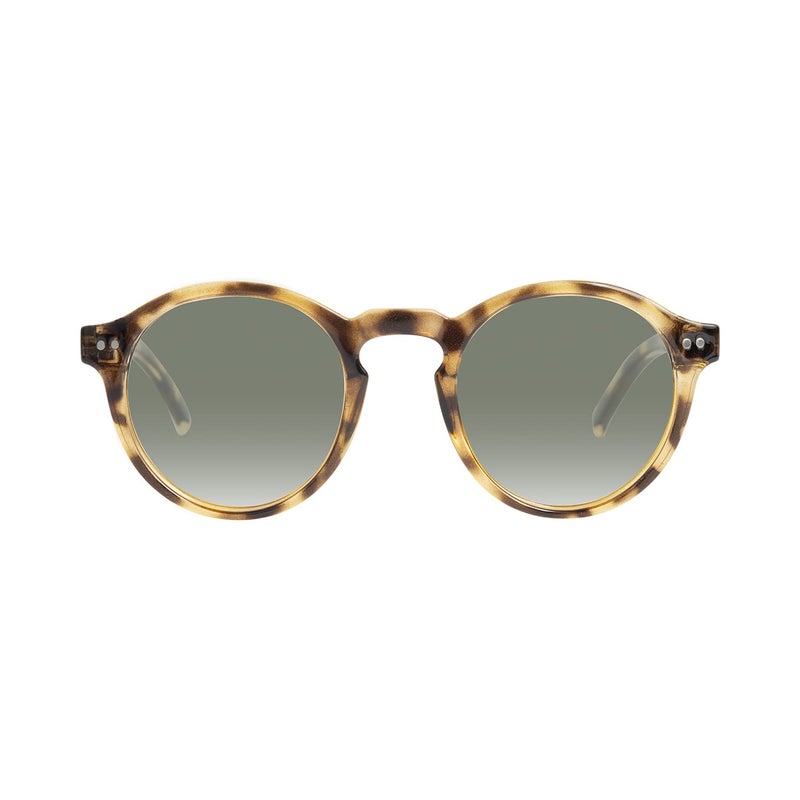 Kolo Harrison Premium Italian Sunglasses, Classic Round Style, Light Tortoise - Image 1